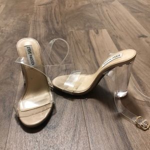 STEVE MADDEN Clear block heel